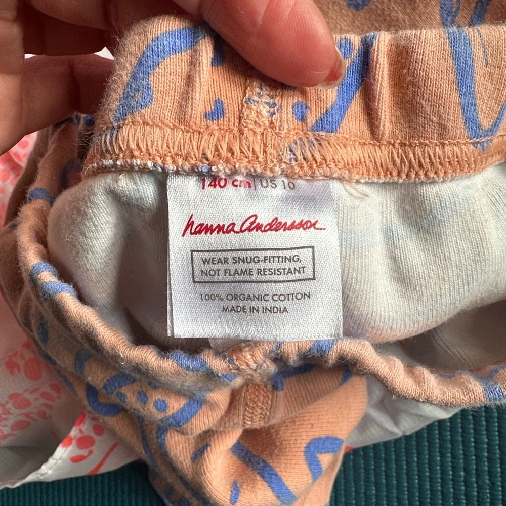 Hanna Andersson Peach Fuzz Fruit Salad Blue Pattern Shorts Kids Girls 10 - Picture 3 of 3